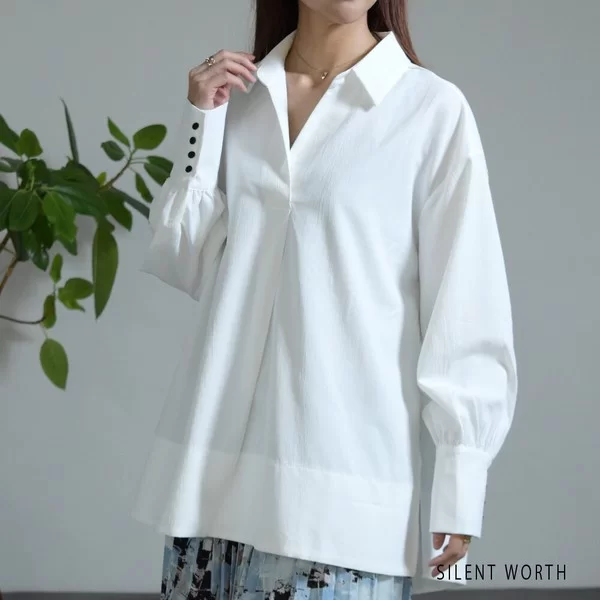 スキッパーネックチュニック