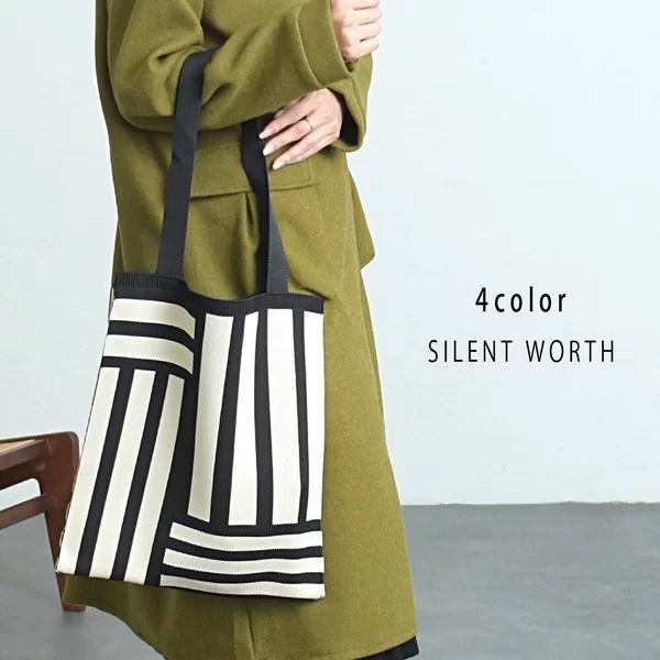 ニットプリントトートバッグ