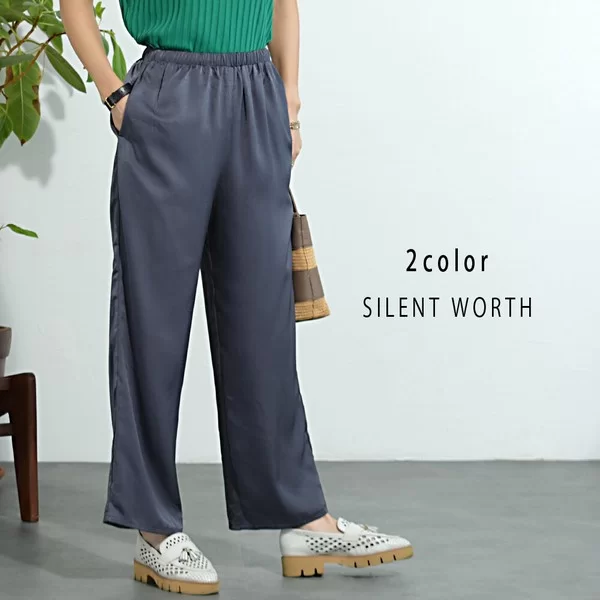 サテンイージーパンツ