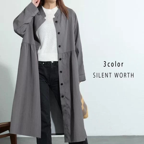 ワッシャー比翼シャツワンピース