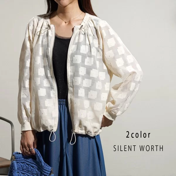 オーガンジージップアップブルゾン