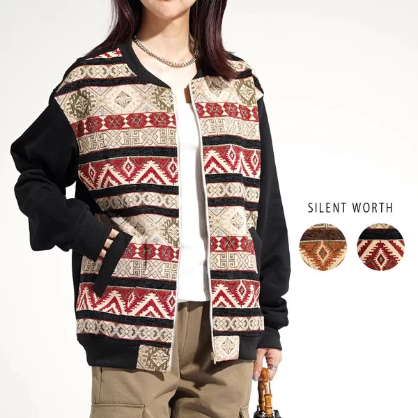 エスニック柄ゴブランブルゾン