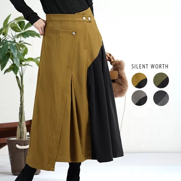 【20%OFF】【2025新作】アシメ配色デザインスカート(s)