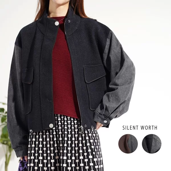 【30%OFF】【2025新作】デニム切替ブルゾン(s)