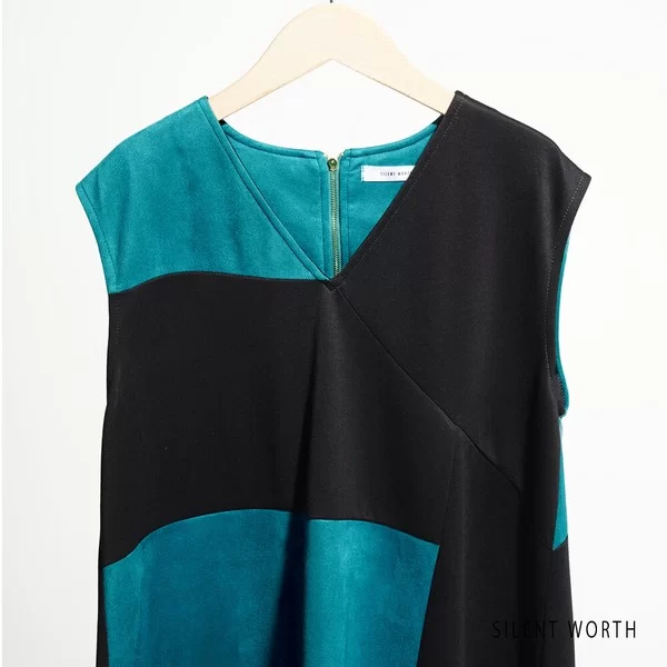 アシメ配色ワンピース