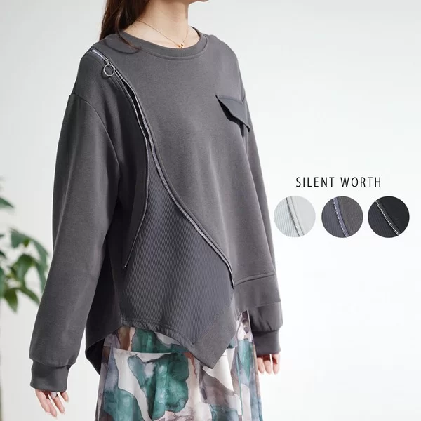 【2026新作】変形ジップデザインプルオーバー(n)