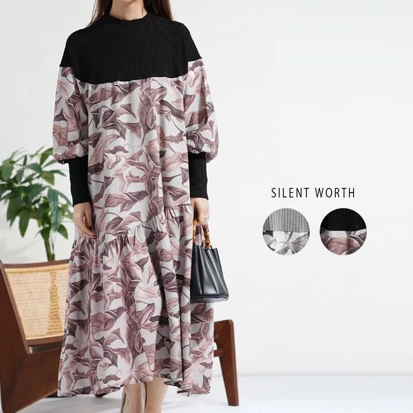 【2026新作】リブ切替アシメワンピース(n)