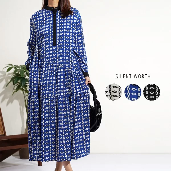 【2026新作】総柄アシメ切替ワンピース(n)