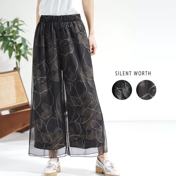 【2026新作】シアー重ね総柄パンツ(n)