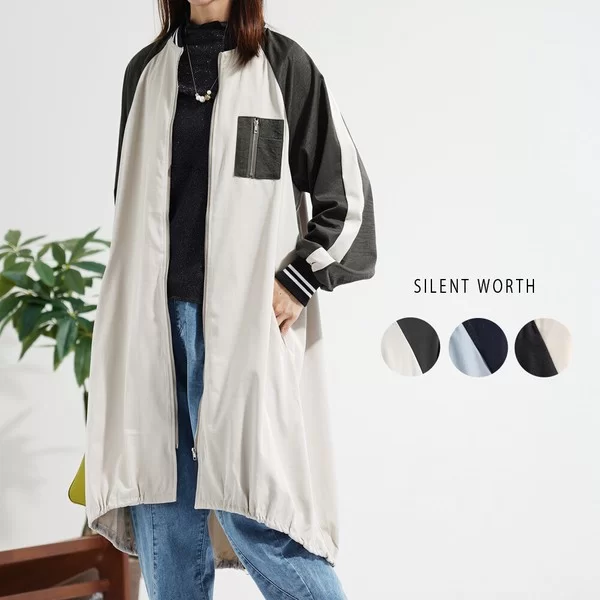 【2026新作】ラインリブ配色切替ロングMA-1(n)