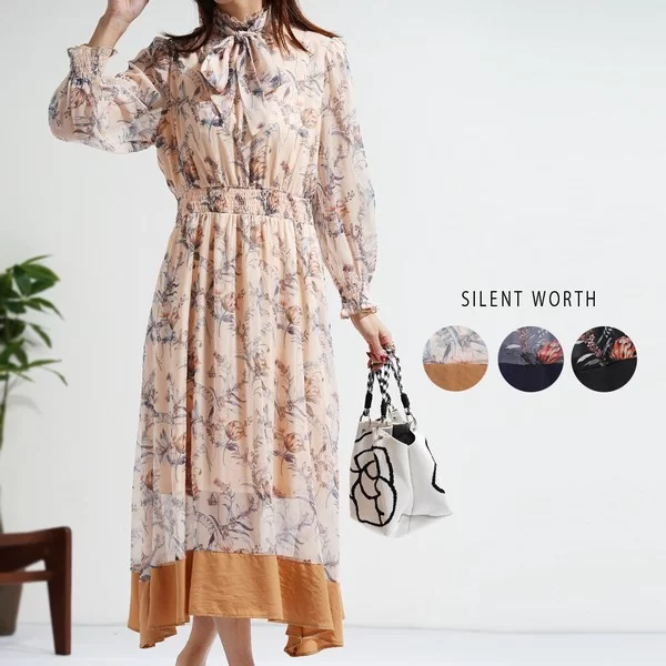 【2026新作】総柄ブラウジングワンピース(n)