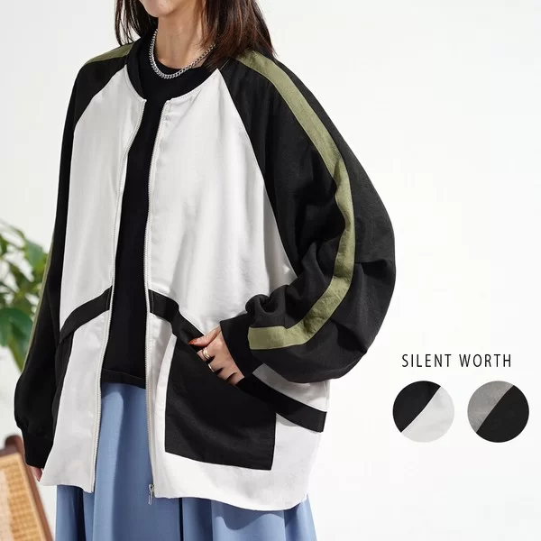 【2026新作】配色デザインドルマンブルゾン(n)