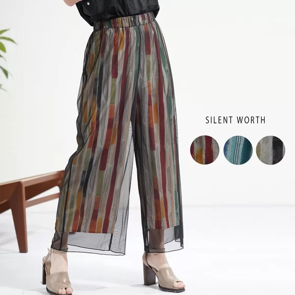 【2026新作】シアー重ね総柄パンツ(n)