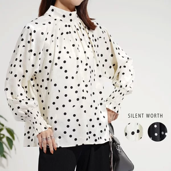 【2026新作】ドット柄タックプルオーバー(n)