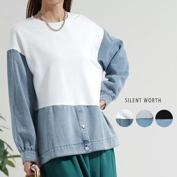 【2026新作】デニムアシメ切替ビッグプルオーバー(n)