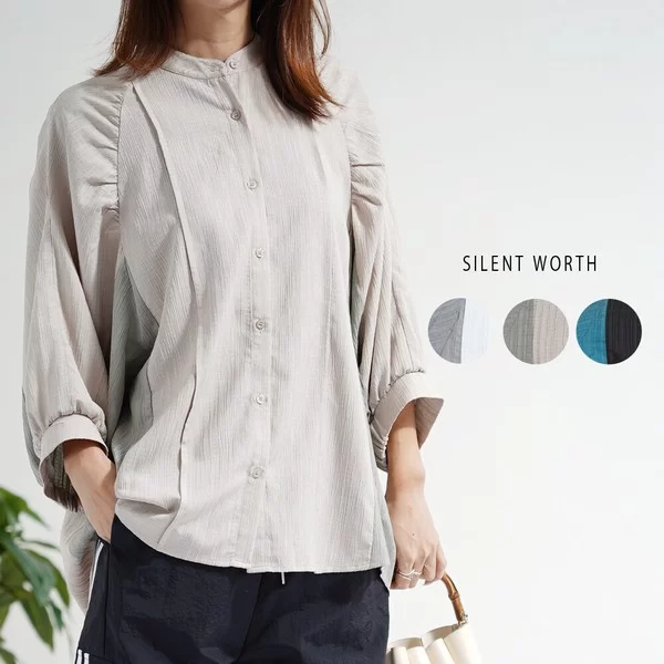 【2026新作】シャーリングデザインジャカードシャツ(n)