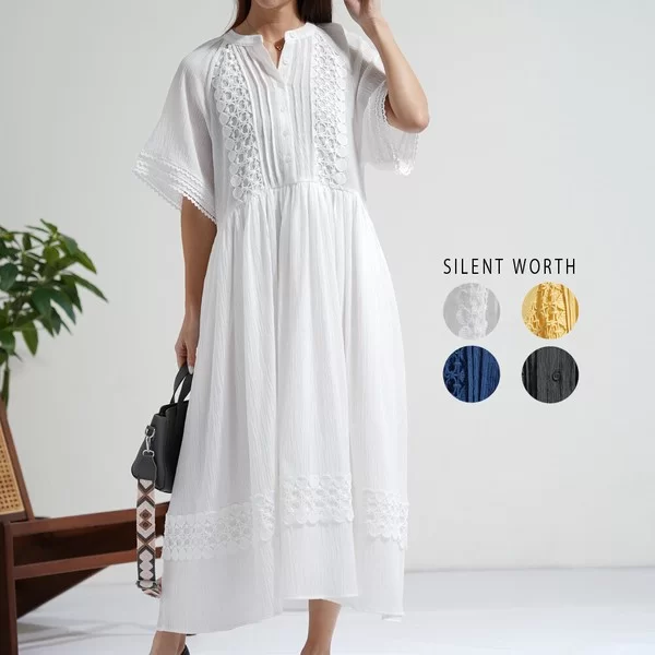 【2026新作】レース使いギャザーワンピース(n)