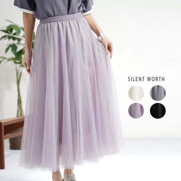 【2026新作】チュールフレアスカート(n)