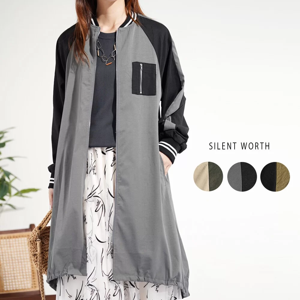 ラインリブ配色切替ロングMA-1♪