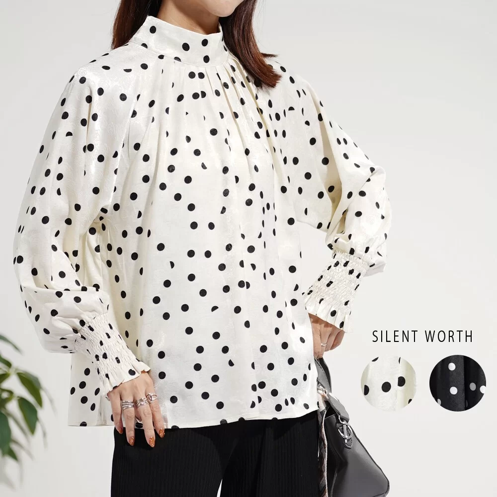 【2026新作】ドット柄タックプルオーバー♪