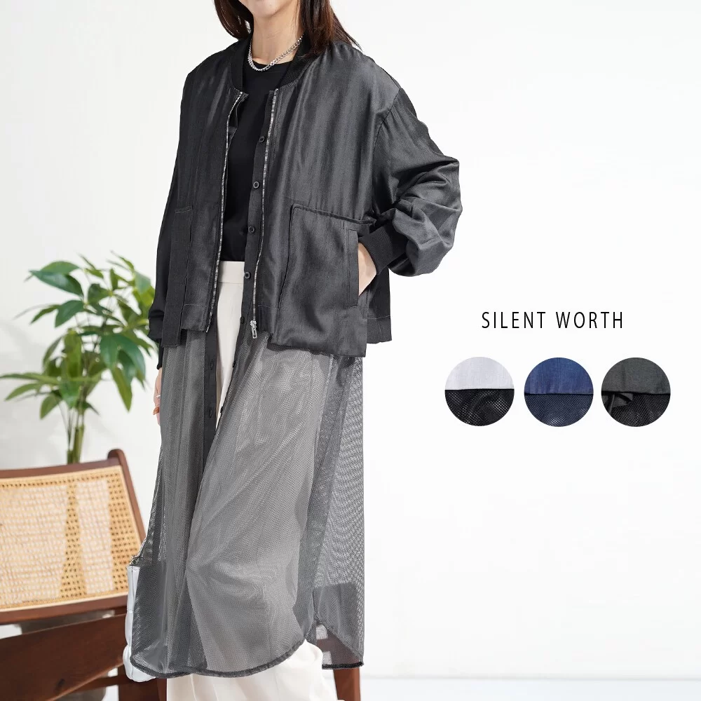 【2026新作】メッシュレイヤードロングブルゾン♪