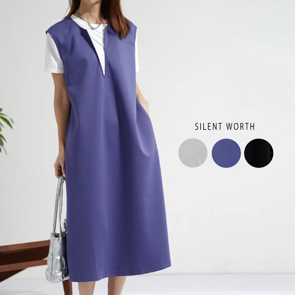 【2026新作】スキッパーネックダンボールカットワンピース♪