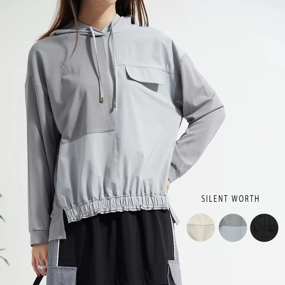 【2026新作】異素材切替パーカー♪
