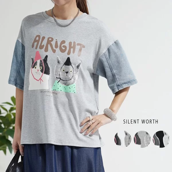 【2026新作】猫プリントTシャツ(s)