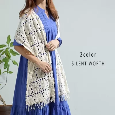 花柄レースストール