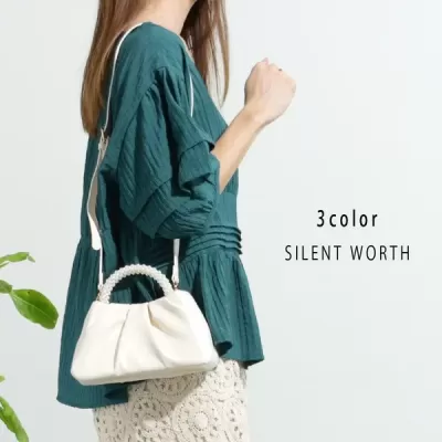 ビジューハンドルショルダーバッグ