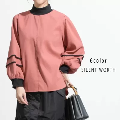 配色パイピングプルオーバー