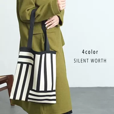 ニットプリントトートバッグ