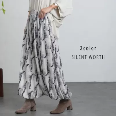 シアー総柄バルーンパンツ