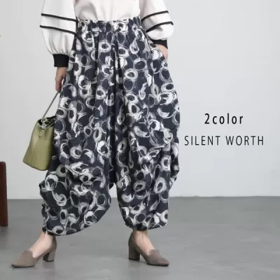 変形ドットビッグパンツ