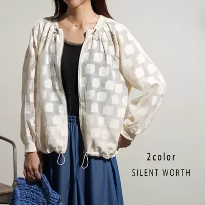 オーガンジージップアップブルゾン