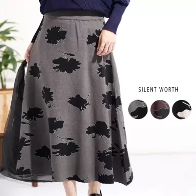 【2025新作】花柄ニットフレアスカート