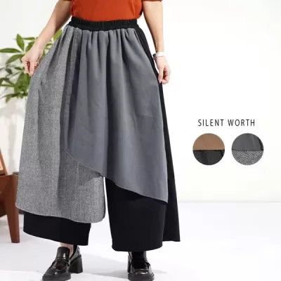 【20%OFF】【2025新作】異素材アシメレイヤードパンツ(s)