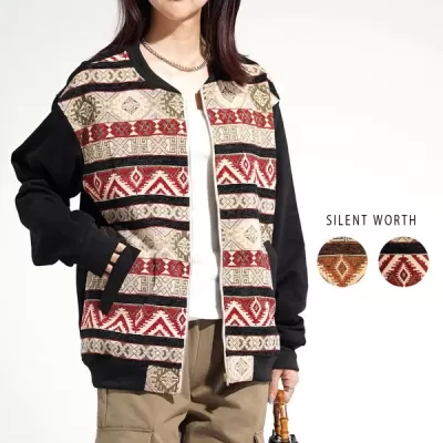 エスニック柄ゴブランブルゾン