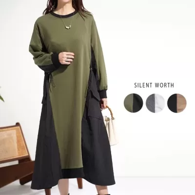 【2025新作】サイドジャカード切替ワンピース