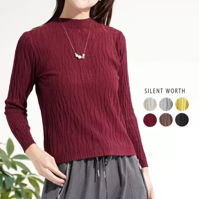 【20%OFF】【2025新作】ジャカード長袖ニットプルオーバー(s)