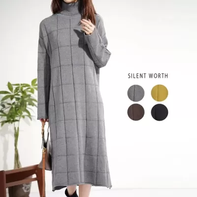 ロングニットワンピース