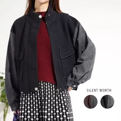 【30%OFF】【2025新作】デニム切替ブルゾン(s)