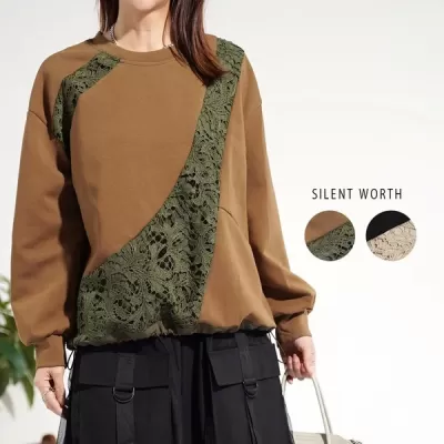 アシメレース切替プルオーバー