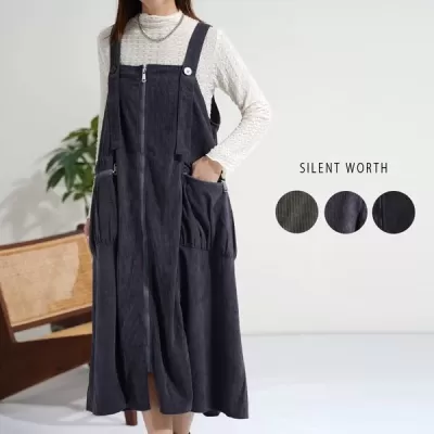 コーデュロイジップデザインジャンスカ（ポイント20％）