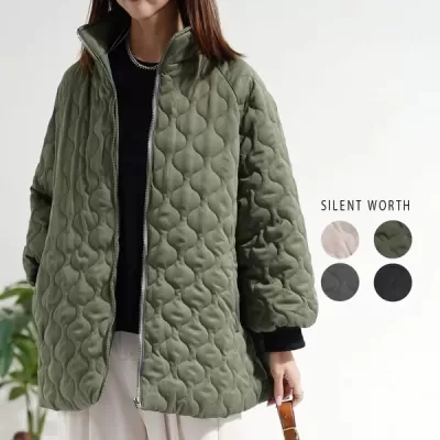 キルティングラグランコート