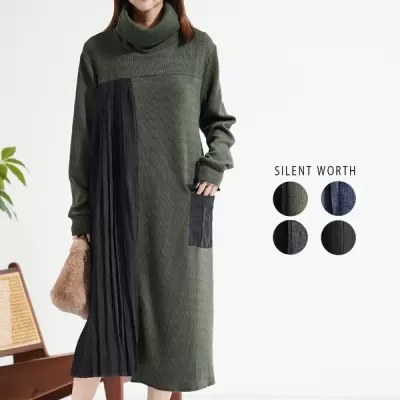 アシメプリーツ切替ワンピース