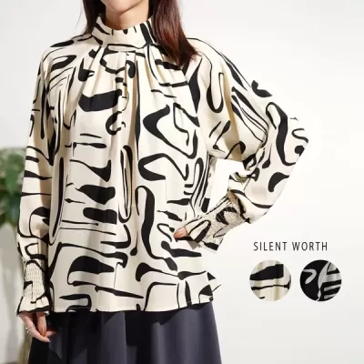 【2026新作】ペイント柄タックプルオーバー(n)