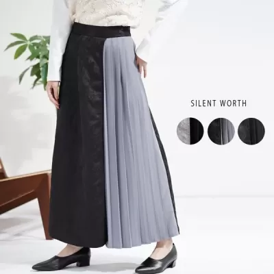 【2026新作】異素材切替プリーツパンツ(n)