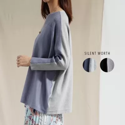 【2026新作】バイカラーニットチュニック(n)