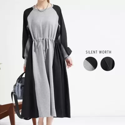 【2026新作】異素材切替ラグランワンピース(n)